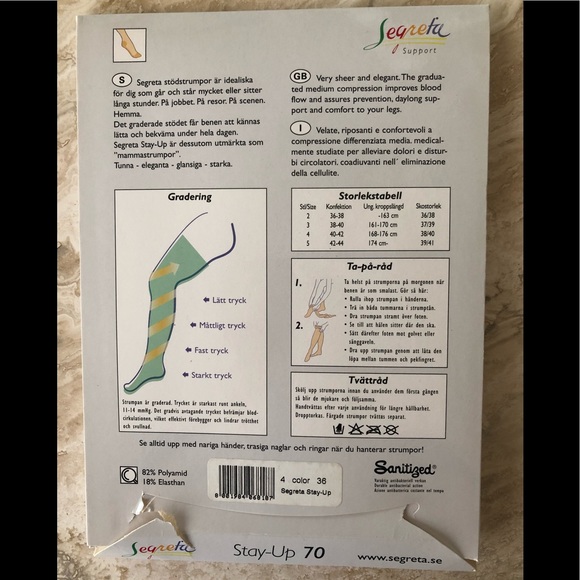 NEW 2pr Segreta Italian Stay-Up Hosiery - Picture 2 of 9